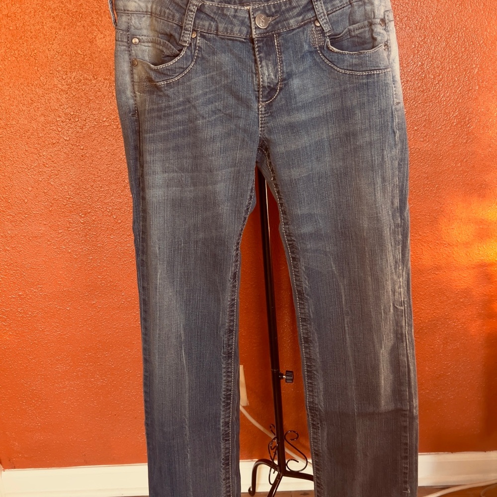 👖 Decree Straight Leg Jeans Y2K — Med/Light Wash Blue — Sz 11 / P